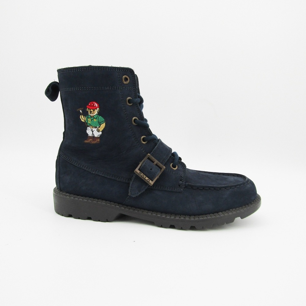 Polo Ralph Lauren Ranger Hi II Navy Suede Polo Bear Boots Mens 6.5 RF100688